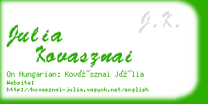 julia kovasznai business card